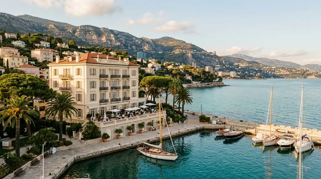 Elegant waterfront hotel overlooking the Mediterranean in Beaulieu-sur-Mer, France